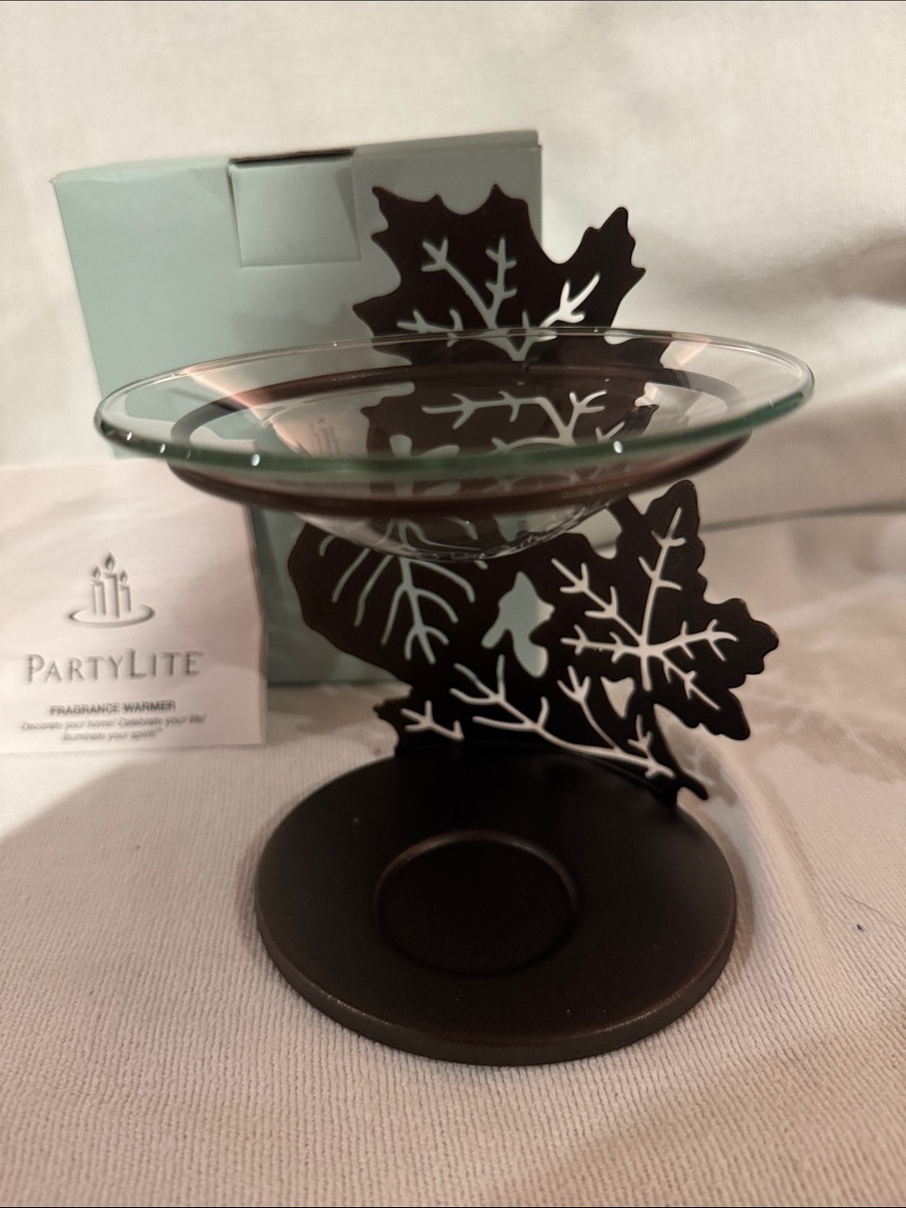 RETIRED PartyLite P90804 - Joy of Autumn Leaf Cut Fragrance Warmer - NWT - Picture 4 of 13